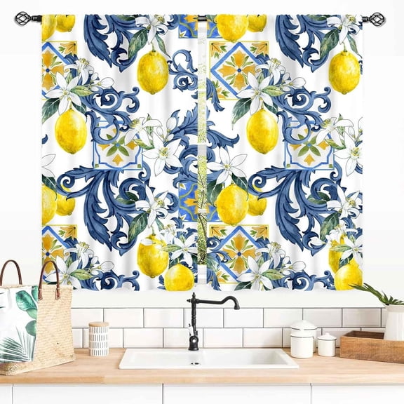 Farmhouse Kitchen Curtians, Rustic Farmhouse Country Theme Rustic Vintage Cottage Blackout Cafe Living Room Bedroom Small Short Window Curtains Drapes Treatments 2 Panel Sets