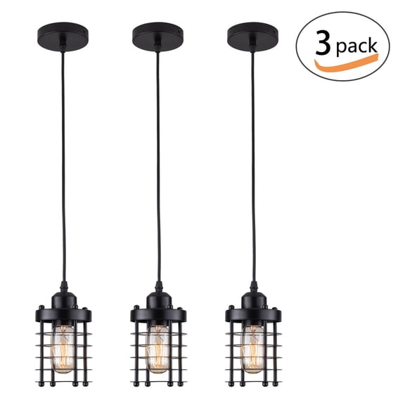 Farmhouse Kitchen Island Hanging Pendant Lighting Rustic Ceiling Light 3 pack