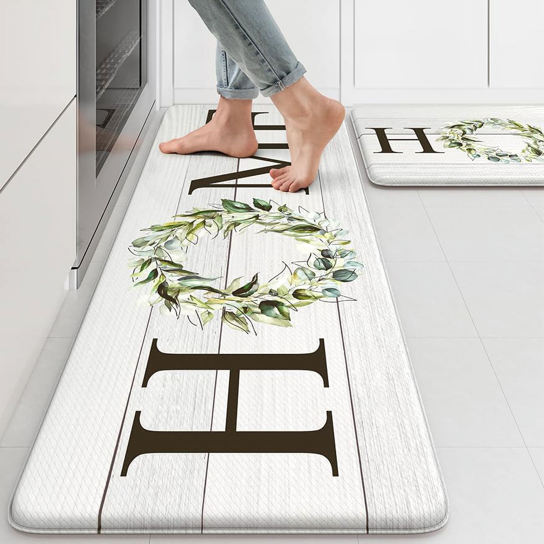 Farmhouse Kitchen Mat 2PCS Anti Fatigue Kitchen Rugs Non-Skid ...