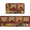 thumbnail image 1 of Farmhouse Kitchen Mat Set of 2 Non Slip Farmhouse Coffee Kitchen Rugs for Floor Rustic Low-Profile Washable Home Decor Kitchen Mats 17x47 Inch and 17x29 Inch, 1 of 6