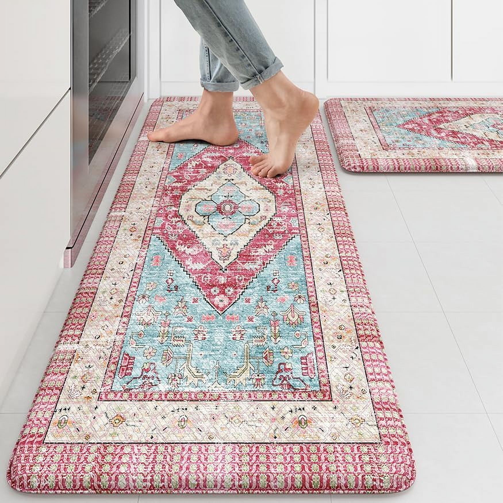 Farmhouse Kitchen Mats Anti Fatigue Kitchen Rugs Sets of 2 Non Slip