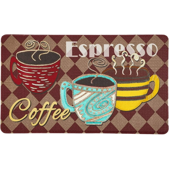 Farmhouse Kitchen Mats Cushioned Anti-Fatigue Comfort Mat for Home & Office Ergonomically Engineered Memory Foam Kitchen Rug Waterproof Non-Skid, 30" by 17",Espresso Coffee