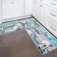 thumbnail image 1 of Farmhouse Kitchen Mats for Floor 2 Piece, Teal Kitchen Rugs and Mats Non-Skid Washable for Sink Floor, Pioneer Woman Teal Kitchen Accessories and Decor Mat, 17"x30"+17"x47", 1 of 5