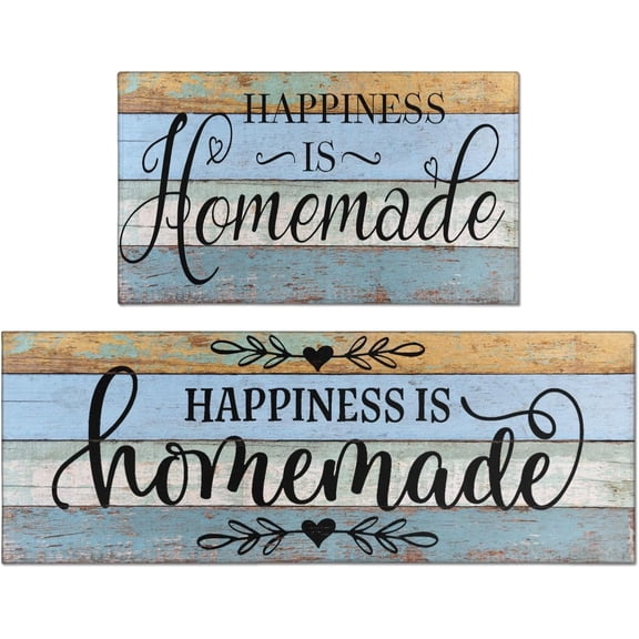 Farmhouse Kitchen Mats for Floor Set of 2,Anti Fatigue Mats for Kitchen Floor, Comfort Standing Kitchen Rugs and Mat, Non-Slip Washable Cushioned Anti Fatigue Rug, 17'''' X 47'''' + 17'''' X 30''''