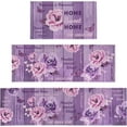 thumbnail image 1 of Farmhouse Kitchen Mats for Floor Set of 3 Piece with Runner, Rustic Purple Lavender Kitchen Floor Mat Rug Carpet Rose Kitchen Decor and Accessories Stuff for Home, Floral Purple, 1 of 5