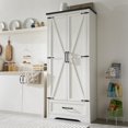 Farmhouse Kitchen Organizer with Adjustable Shelves, 72Inch Tall