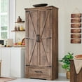 Farmhouse Kitchen Pantry 72" Tall Wood Kitchen Storage