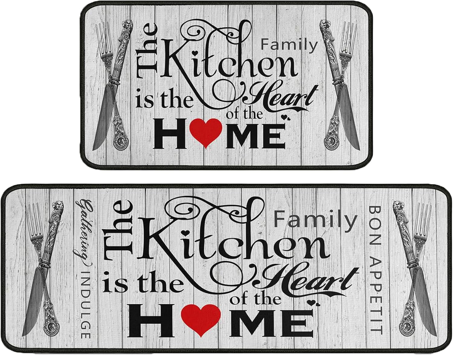 Farmhouse Kitchen Rug 2 Pieces Set, Washable NonSlip Kitchen Sink