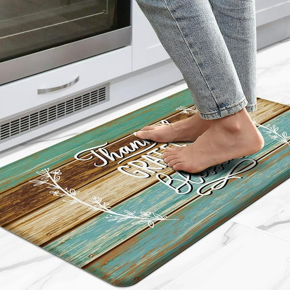 Farmhouse Kitchen Rug Anti-Fatigue Kitchen Mat for Floor Waterproof Non-Slip Kitchen Mat and Rug 17.3"x29" PVC Kitchen Floor Rug Mat for Home Sink Laundry