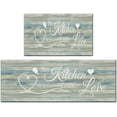 thumbnail image 1 of Farmhouse Kitchen Rug Set 2 Pieces Anti-Fatigue Kitchen Floor Mats Waterproof Non Slip Kitchen Rugs and Mats Heavy Duty Standing Mat Floor Home, Sink, Laundry,17.3x28+17.3x47 inch, Teal, 1 of 6