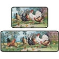 thumbnail image 1 of Farmhouse Kitchen Rug Set of 2, Vintage Farm Rooster Non-Slip Washable Mat, Farmhouse Kitchen Decor Anti-Fatigue Rug for Kitchen Sink Laundry Room, 17x30+17x47 Inch, 1 of 6