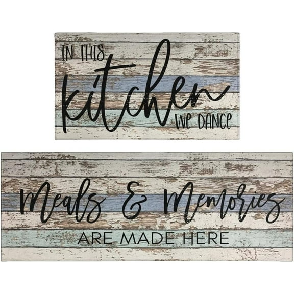 Farmhouse Kitchen Rug Sets of 2 Piece Non Slip Kitchen Rugs and Mats Washable Kitchen Mats for Kitchen Floor Mat Carpet Runner Rugs for Hallway Laundry Decor 17”x30“+17'''' X 47''''-Dance