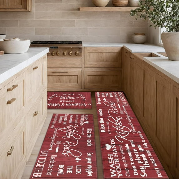 Tritard 100% Non Slip Kitchen Rugs Sets Of 3 Washable Kitchen