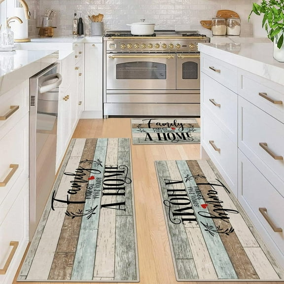 Farmhouse Kitchen Rug Sets 3 Piece with Runner Non Slip Kitchen Floor Mat Washable Kitchen Runner Rug Set Kitchen Area Rug Runner Carpet for Hallway Kitchen Sink Door Laundry Room