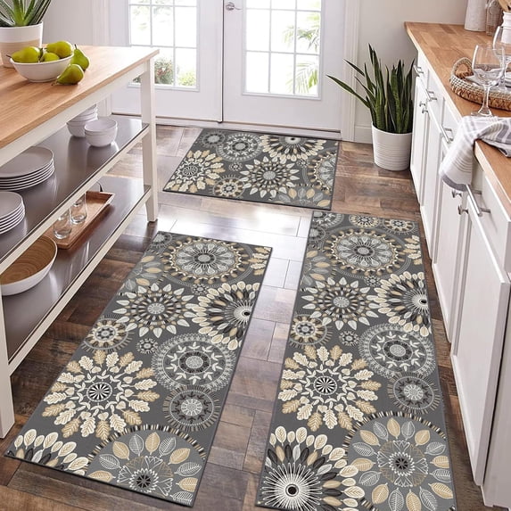 Farmhouse Kitchen Rug Sets 3pcs, Non Slip Kitchen Rugs and Mats Set ...