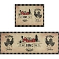 thumbnail image 1 of Farmhouse Kitchen Rugs Mat 2 Piece Set Buffalo Plaid Rooster Non Skid Rubber Washable Kitchen Rug Runner Floor Mats Farmhouse Decor Beige, 1 of 5