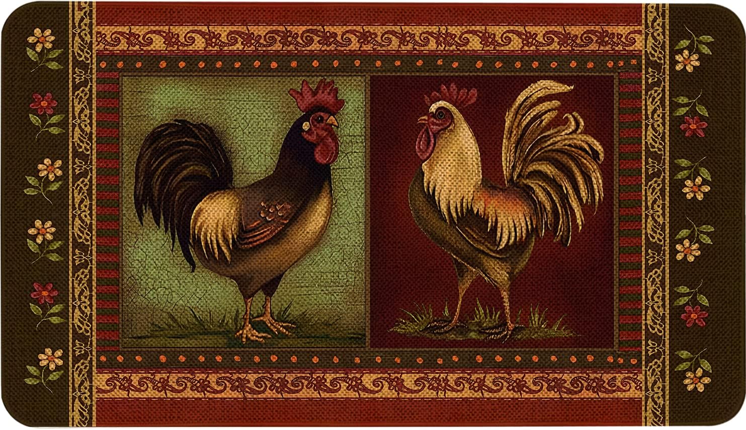 Farmhouse Kitchen Rugs and Mats, Farm Rooster Door Mat, Seasonal