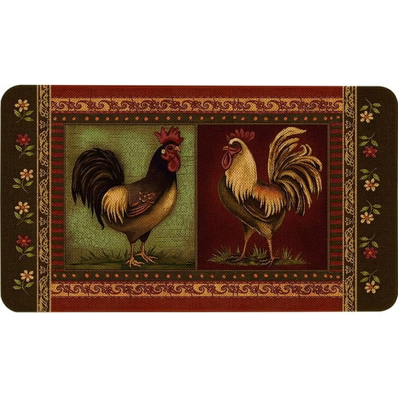 Farmhouse Kitchen Rugs and Mats, Farm Rooster Door Mat, Seasonal Holiday Cooking Sets Washable Non-Slip Floor Mats for Home Outdoor Indoor Kitchen Decor 17x29 Inch