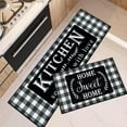thumbnail image 1 of Farmhouse Kitchen Rugs and Mats Non Skid Washable Set of 2, Buffalo Grid Kitchen Mats for Floor, Home Sweet Home Kitchen Runner Rug, Black White Kitchen Decor, 1 of 6