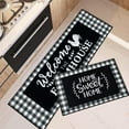 thumbnail image 1 of Farmhouse Kitchen Rugs and Mats Non Skid Washable Set of 2, Buffalo Grid Kitchen Mats for Floor, Rooster Sweet Home Kitchen Runner Rug, Black White Kitchen Decor, 1 of 6