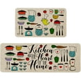 thumbnail image 1 of The Kitchen is The Heart of The Home Kitchen Mats Set of 2, Non-Slip Rubber Back Kitchen Rugs, Seasonal Holiday Cooking Sets Washable Floor Mat for Home Kitchen Decor - 17x29 and 17x47 Inch, 1 of 6