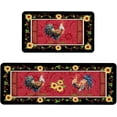 thumbnail image 1 of Farmhouse Kitchen Rugs and Mats Set of 2, Farm Sunflower Rooster Kitchen Rug, Washable Non Skid Floor Mat for Home Kitchen Decor - 17x29 and 17x47 Inch, 1 of 6
