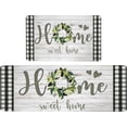 thumbnail image 1 of Farmhouse Kitchen Rugs Mats Sets of 2 Cushioned Anti Fatigue Kitchen Mats for Floor Non Slip Memory Foam Green Kitchen Floor Mats Waterproof Comfort Standing Desk Mats for Sink, 17"x28"+17"x47", 1 of 6