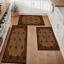 Farmhouse Kitchen Rugs Set 3 Piece, Boho Kitchen Mats for Floor, Non-Slip Kitchen Rug Waterproof Mats for Kitchen, Runner Rugs for Hallway Laundry Holiday Sink Decor