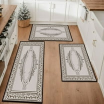 Farmhouse Kitchen Rugs Set 3 Piece, Boho Kitchen Mats for Floor, Non-Slip Kitchen Rug Waterproof Mats for Kitchen, Runner Rugs for Hallway Laundry Holiday Sink Decor