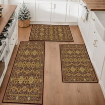 Farmhouse Kitchen Rugs Set 3 Piece, Boho Kitchen Mats for Floor, Non-Slip Kitchen Rug Waterproof Mats for Kitchen, Runner Rugs for Hallway Laundry Holiday Sink Decor