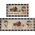 thumbnail image 1 of Farmhouse Kitchen Rugs Set of 2, Farm Rooster Cow Kitchen Mat Washable Non-Slip Floor Mat, Home Kitchen Decor Indoor Carpet 17"x47"+17"x30", 1 of 6