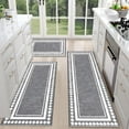 thumbnail image 1 of Farmhouse Kitchen Rugs Sets of 3 Non Slip Washable Kitchen Rugs and Mats Boho Kitchen Mats for Floor Kitchen Runner Rug Kitchen Carpet Rug Runner for Hallways Kitchen Laundry, 1 of 6
