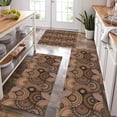 thumbnail image 1 of Farmhouse Kitchen Rugs Sets 3 Piece with Runner Soft Kitchen Floor Mat Brown Floral Rugs Boho Rugs for Bedside Kitchen Carpet and Rugs Non Slip Washable for Bathroom Entryway Front Door Laundry, 1 of 3