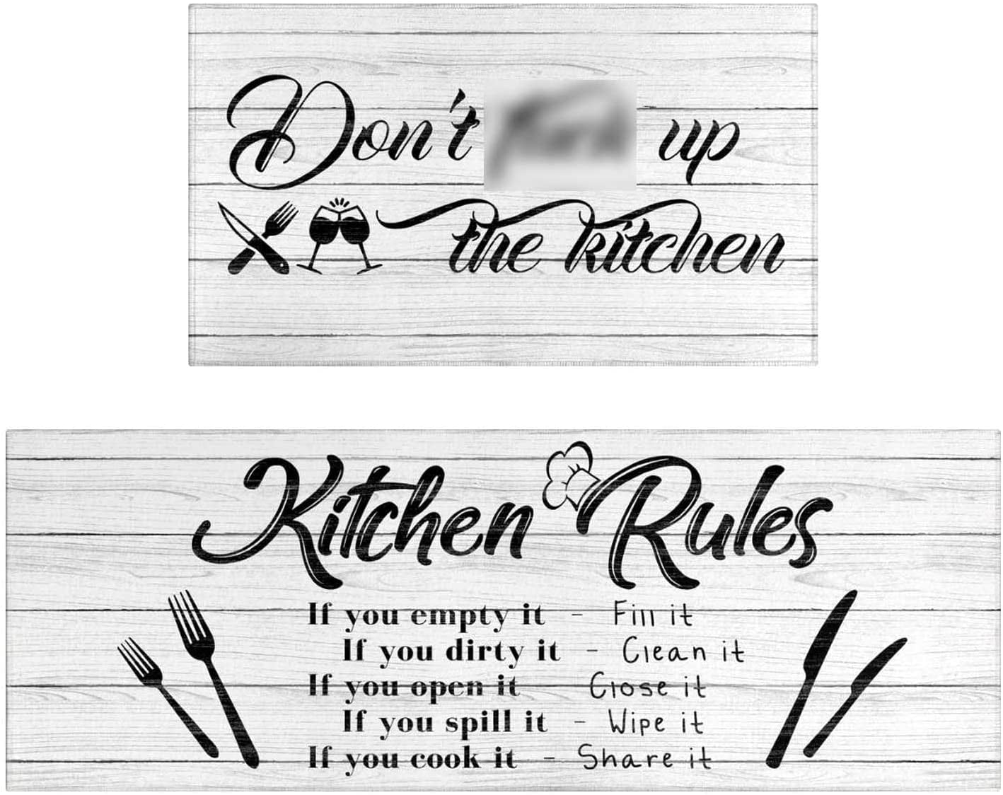 Farmhouse Kitchen Rugs with Words Kitchen Rules Farmhouse Kitchen Mats