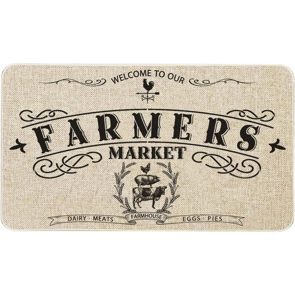 Farmhouse Kitchen Rugs and Mats, Farmhouse Door Mat, Seasonal Washable Non-Slip Floor Mats for Home Kitchen Decor 30x17 Inch
