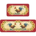 thumbnail image 1 of Farmhouse Kitchen Rugs and Mats Set of 2, Farm Red Rooster Kitchen Rug, Washable Non Skid Floor Mat for Home Kitchen Decor - 17x29 and 17x47 Inch, 1 of 1