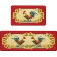 thumbnail image 1 of Farmhouse Kitchen Rugs and Mats Set of 2, Farm Red Rooster Kitchen Rug, Washable Non Skid Floor Mat for Home Kitchen Decor - 17x29 and 17x47 Inch, 1 of 6