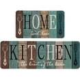 thumbnail image 1 of Farmhouse Kitchen Rugs and Mats Set of 2 Kitchen is The Heart of The Home Vintage Non Slip Washable Floor Mat Home Decor 17x47 inch and 17x29 inch, 1 of 6