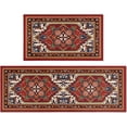 thumbnail image 1 of Farmhouse Kitchen Rugs and Mats Set of 2, Red Boho Kitchen Rug, Washable Non Skid Floor Mat for Home Kitchen Decor - 17x29 and 17x47 Inch, 1 of 1