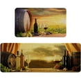 thumbnail image 1 of Farmhouse Kitchen Rugs and Mats Set of 2, Red Wine Kitchen Rug Non-Slip Washable Floor Mat for Kitchen Home Decor - 17x29 and 17x47 Inch, 1 of 5