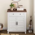 thumbnail image 1 of Farmhouse Kitchen Storage Cabinet, 3-Tiers Adjustable Shelf with 7 Gears Buffet Cabinet with Storage, Coffee Bar Cabinet for Dining Room, Bathroom, Entryway, 1 of 6