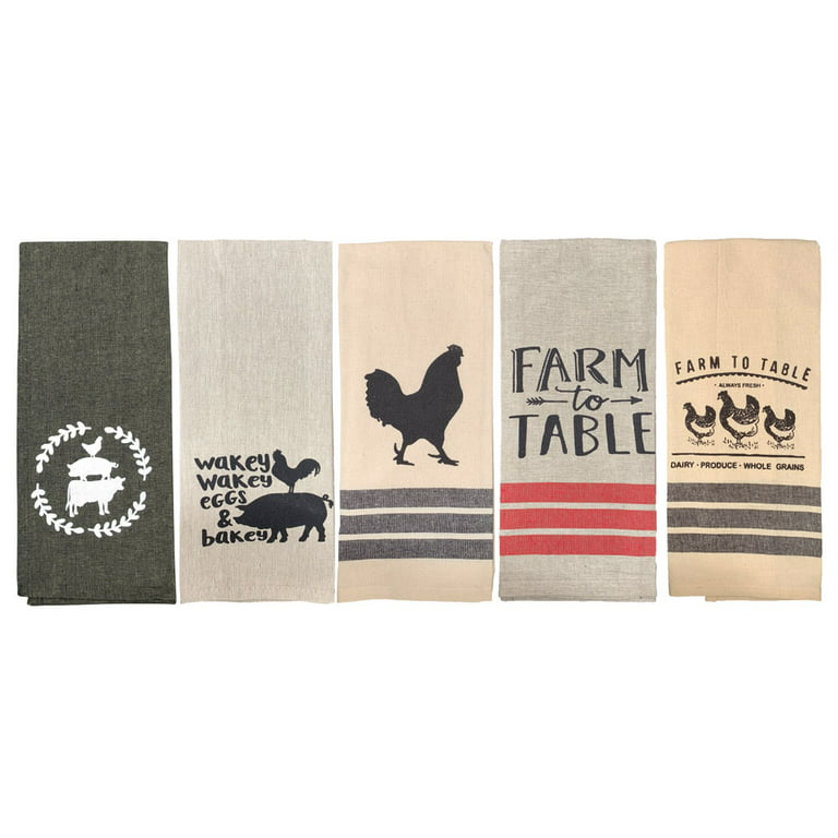Grain Sack Kitchen Towel Flour Sack Tea Towel Farmhouse Hand Towel Rustic Dish  Towel Black 3 Stripe 