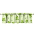 thumbnail image 1 of Farmhouse Kitchen Valance with Frog & Mushroom Print - 54 Inch Short Curtain for Small Windows, Cartoon Flower Plant Pattern Rod Pocket Valance in Solid Green, Light Filtering Polyester, 1 of 3