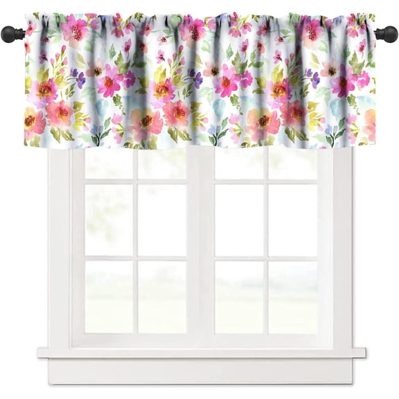 Farmhouse Kitchen Valance for Window Retro Style Wooden Windmill Straw Bale Cattle Butterfly Animals Horse Barn Door Window Decor for Living Room Dining Room
