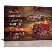 Farmhouse Kitchen Wall Art Country Barn Tractors Pictures Wall Decor Rustic Canvas Print Painting Modern Home Framed Artwork For Dining Room Bedroom 12"X16"