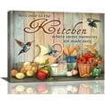 thumbnail image 1 of Farmhouse Kitchen Wall Art Country Hummingbird Kitchen Pictures Wall Decor Rustic Vegetables Food Canvas Paintings Kitchen Signs Modern Artwork Home Kitchen Decorations Framed 16"x12", 1 of 6