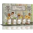 thumbnail image 1 of Farmhouse Kitchen Wall Art Country Tableware Pictures Wall Decor Rustic Flowers Painting Vintage Kitchen Framed Artwork Canvas Home Decorations for Dining Room Restaurant Living Room 12"x16", 1 of 6