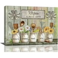 thumbnail image 1 of Farmhouse Kitchen Wall Art Country Tableware Pictures Wall Decor Rustic Flowers Painting Vintage Kitchen Framed Artwork Canvas Home Decorations for Dining Room Restaurant Living Room 12"x16", 1 of 1