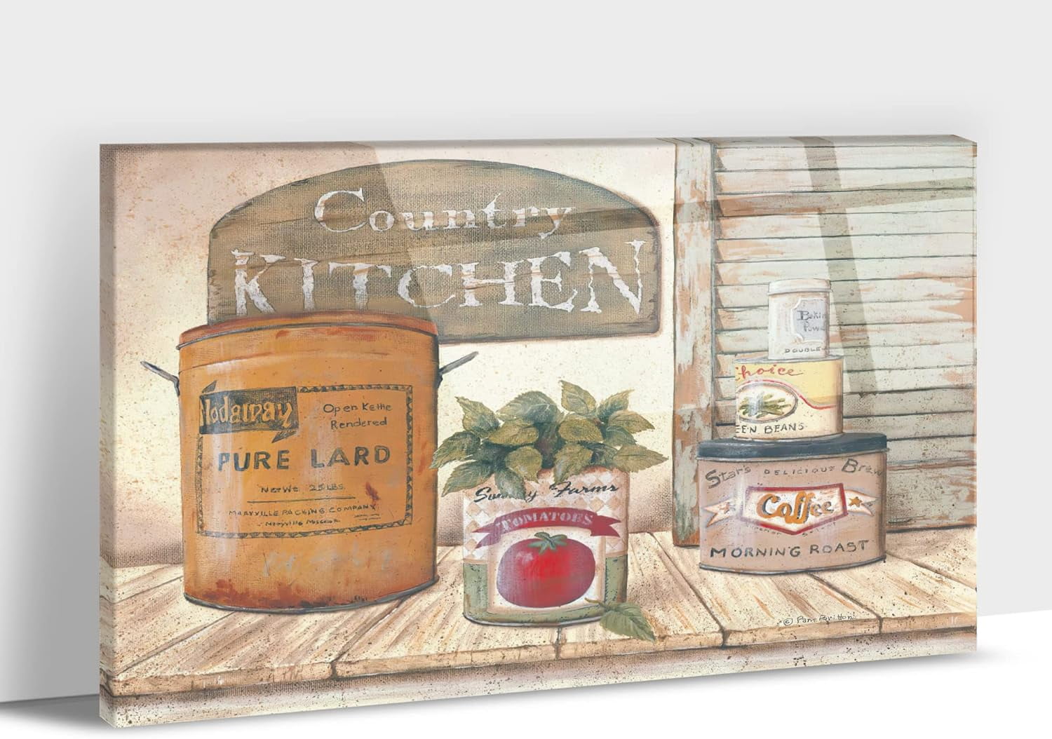 Farmhouse Kitchen Wall Art, Rustic Kitchen Canvas Prints Wall Art, Country Kitchen Signs Wall Decor, Vintage Kitchen Pictures for Living Room Dining Room, Modern Home Kitchen Decorations 12x18 Inches