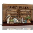 thumbnail image 1 of Farmhouse Kitchen Wall Art Rustic Floral Flower Butterfly Pictures Family Rules Motivational Canvas Painting Wall Decor Framed Artwork for Home Living Room Kitchen Bathroom Dining Room 16"x12", 1 of 6